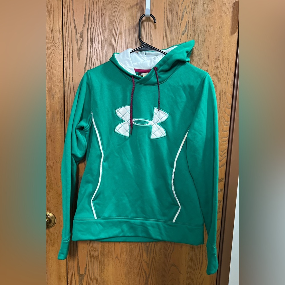 Under Armour Hoodie Womens Medium Green Loose Storm Workout Long Sleeve Ladies